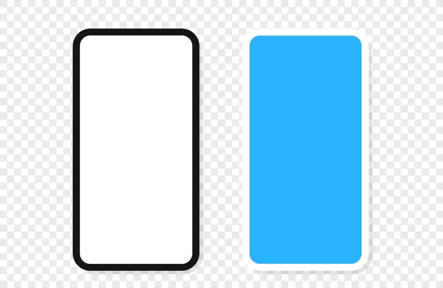 moderne smartphone met leeg scherm vector mockup geïsoleerd op transparante achtergrond