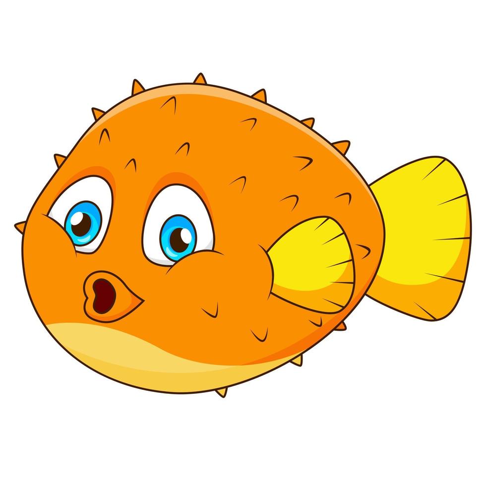 schattig tekenfilm kogelvis vis illustratie vector