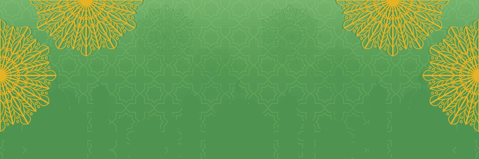 Islamitisch groen achtergrond, met mooi mandala ornament. vector sjabloon voor spandoeken, groet kaarten voor Islamitisch vakantie.