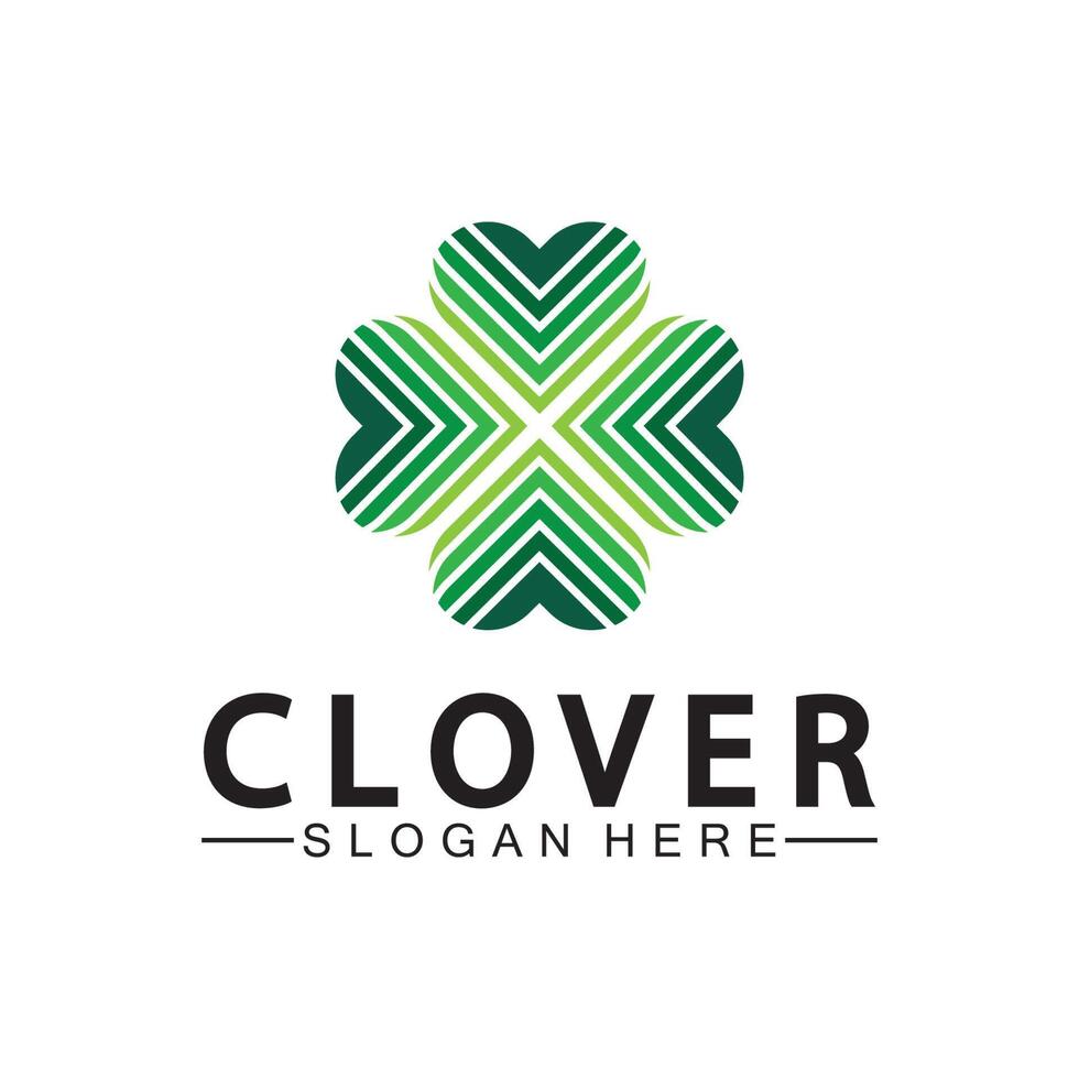 vier blad Klaver sier- logo sjabloon illustratie ontwerp. vector