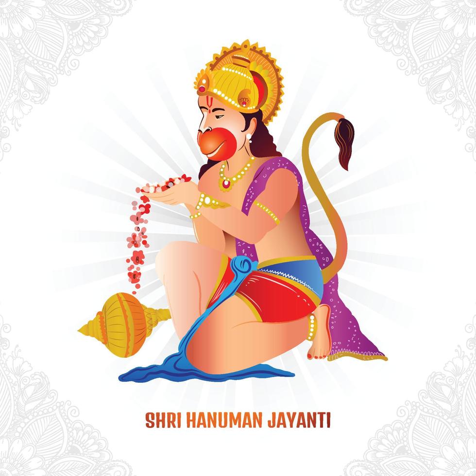 Hanuman Jayanti festival van Indië viering kaart achtergrond vector