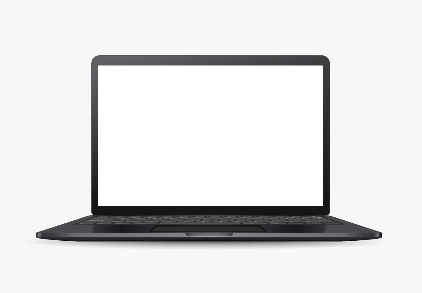 moderne achterlaptop met leeg scherm op witte achtergrond vector