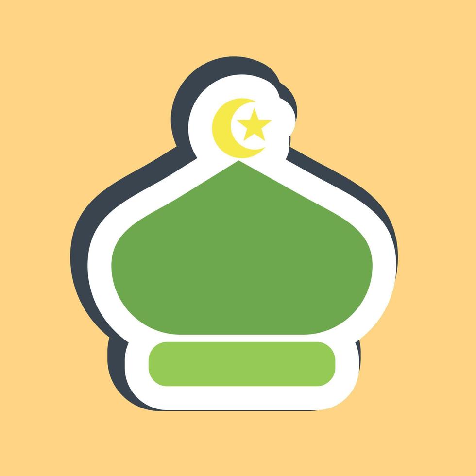 sticker moskee koepels. Islamitisch elementen van ramadan, eid al fitr, eid al adha. mooi zo voor afdrukken, affiches, logo, decoratie, groet kaart, enz. vector