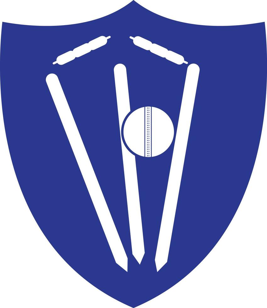 krekel wickets en bal logo. wicket en borgtocht logo. krekel kampioenschap logo. krekel logo vector