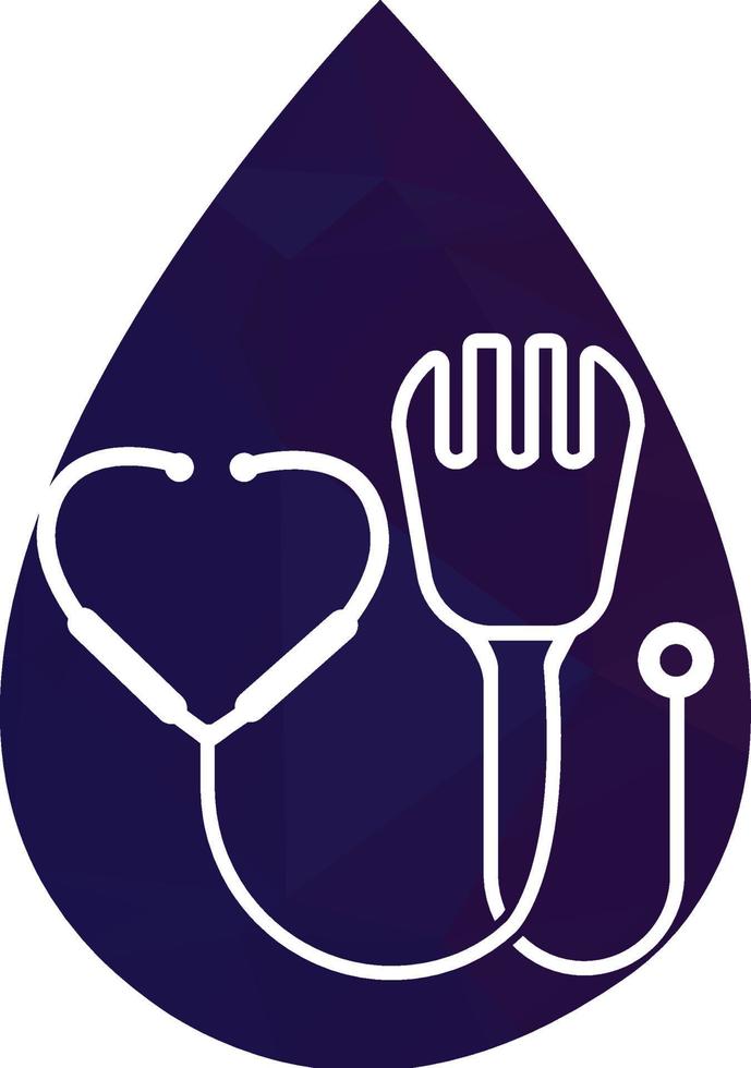 medisch voedsel vector logo sjabloon. deze ontwerp gebruik vork symbool. geschikt voor Gezondheid.