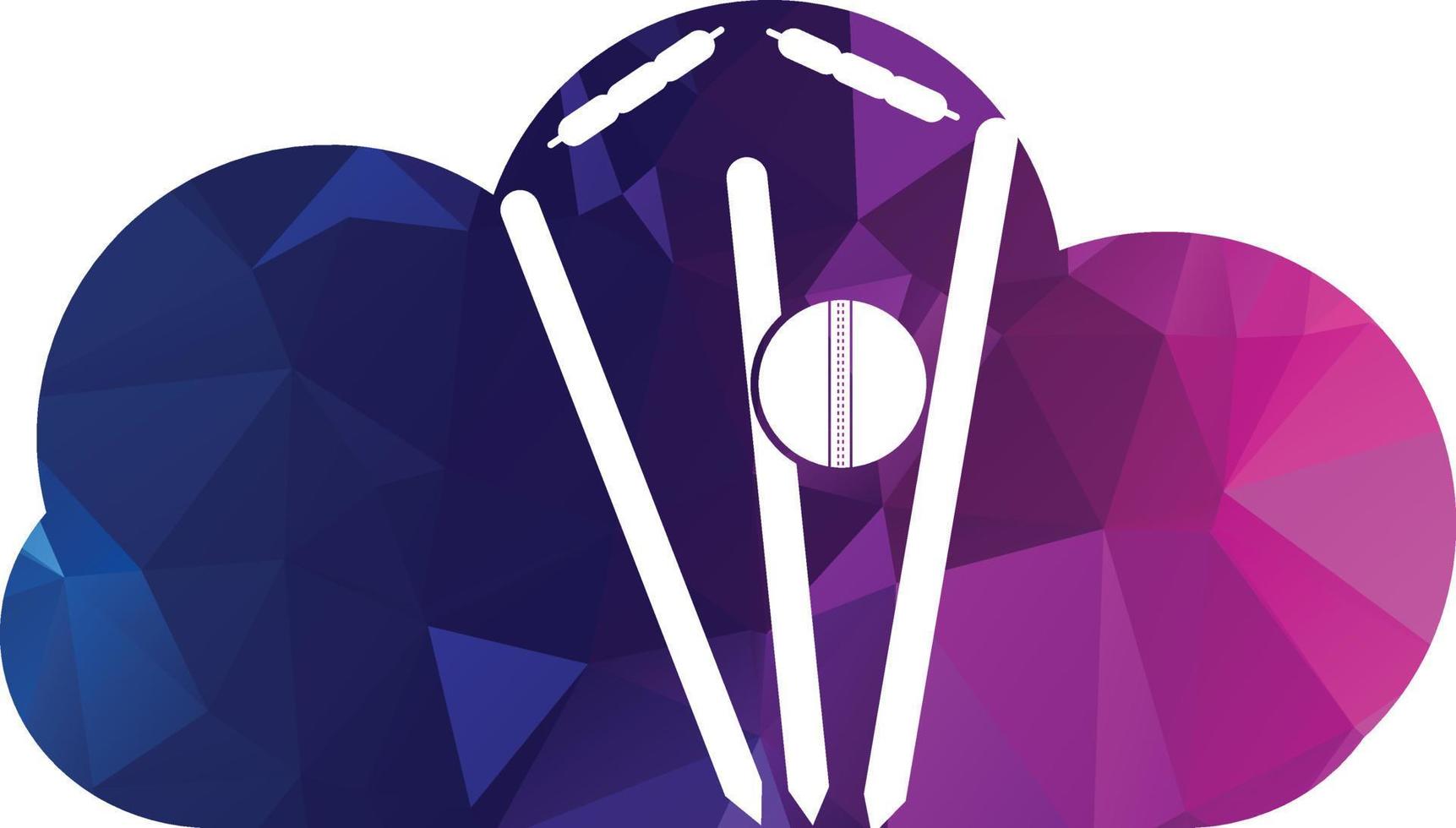 krekel wickets en bal logo. wicket en borgtocht logo. krekel kampioenschap logo. krekel logo vector