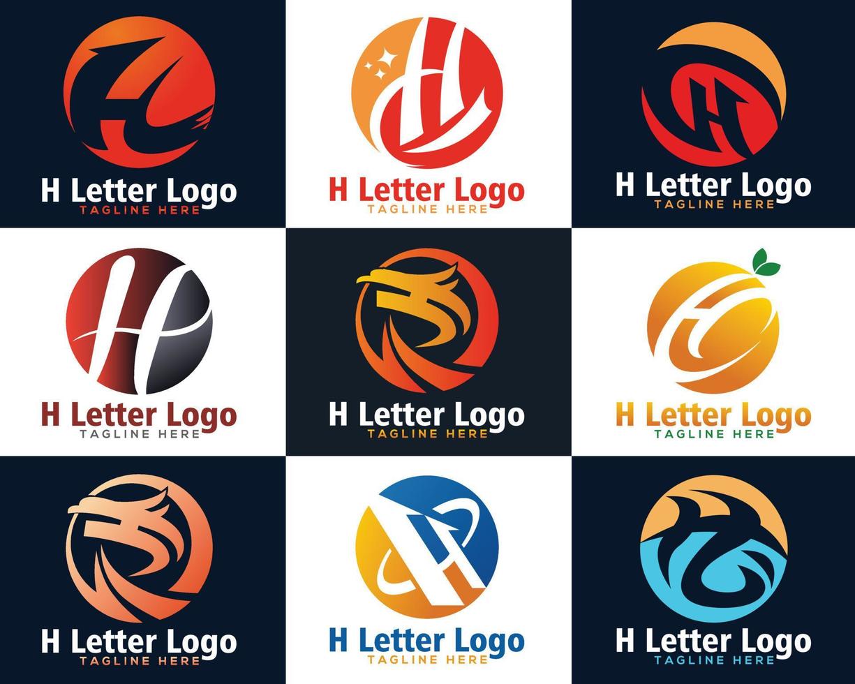 creatief bedrijf brief h logo ontwerp vector