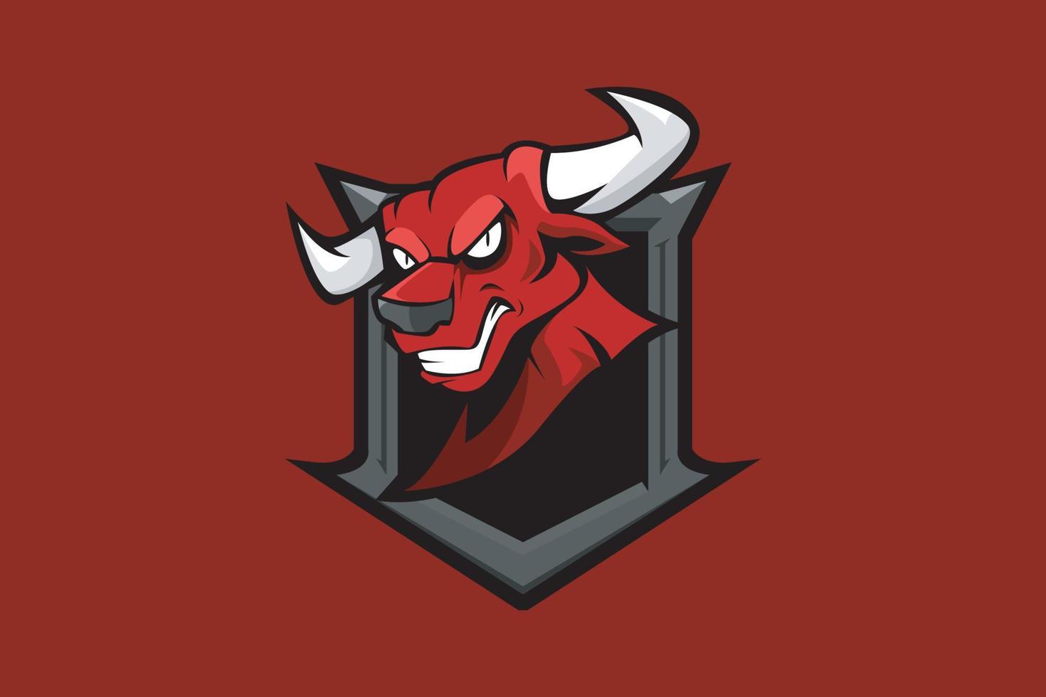 rood stier tekenfilm mascotte logo vector