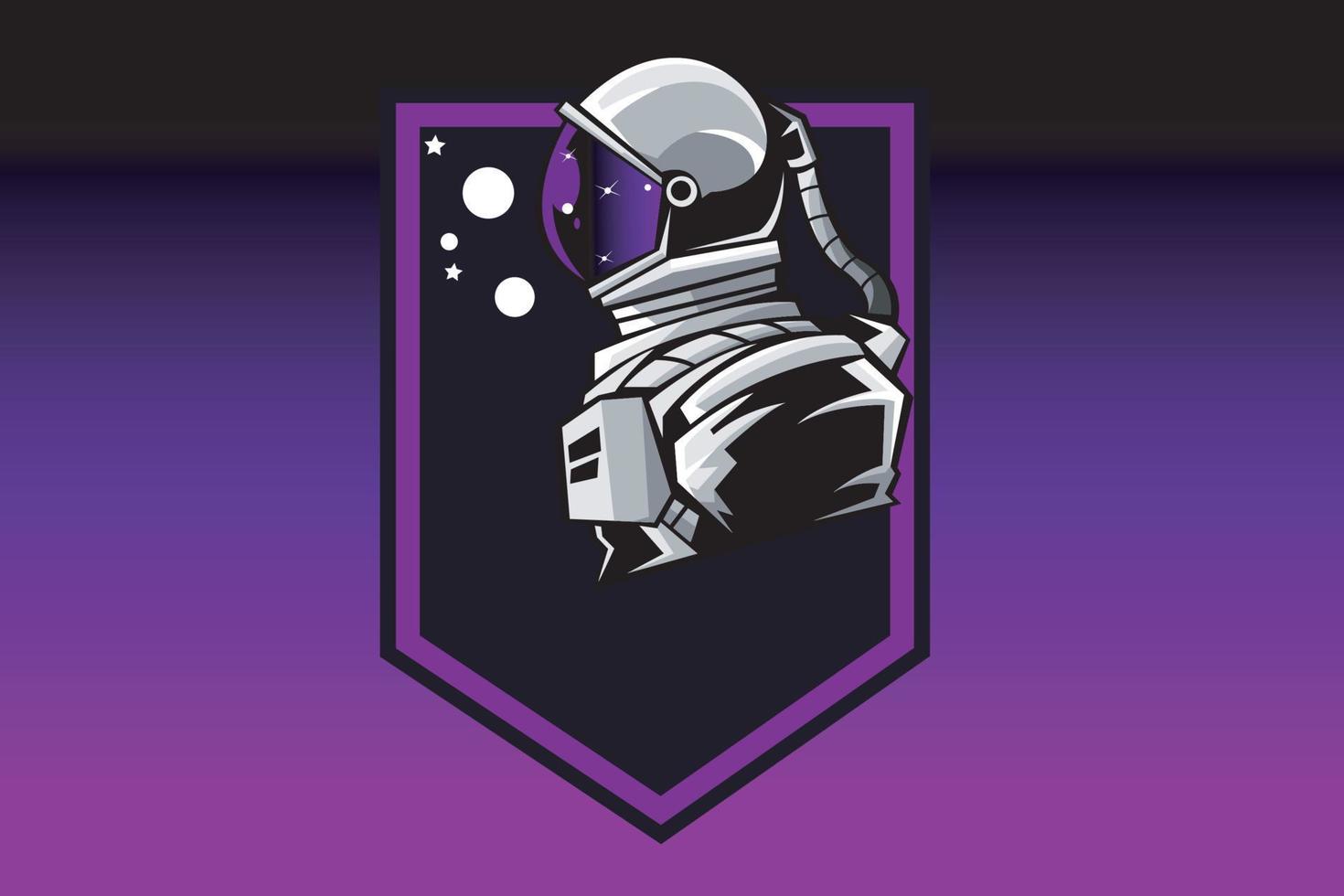 astronaut tekenfilm mascotte logo vector