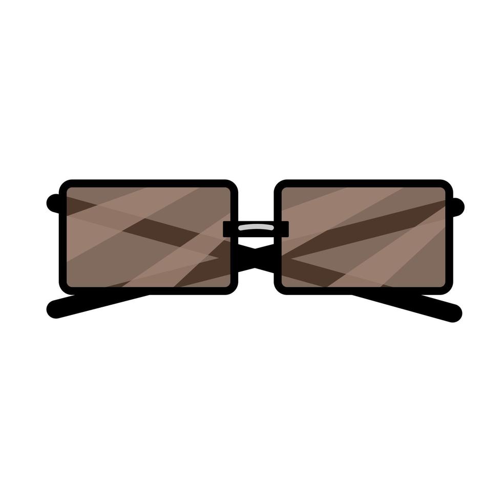 bruine zonnebril, oogheelkundig accessoire, item voor het verbeteren van de visie en oogbescherming, vectorpictogram in vlakke stijl. vector