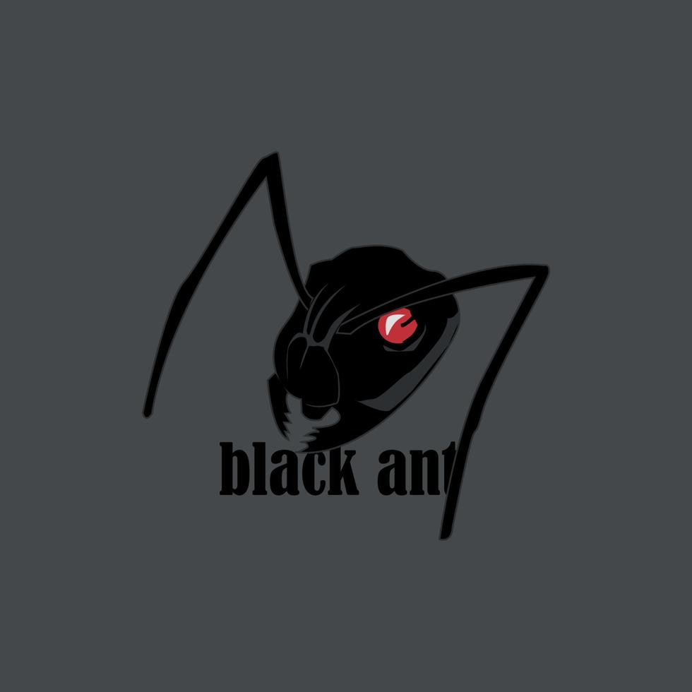 zwart mier vector ontwerp logo illustratie