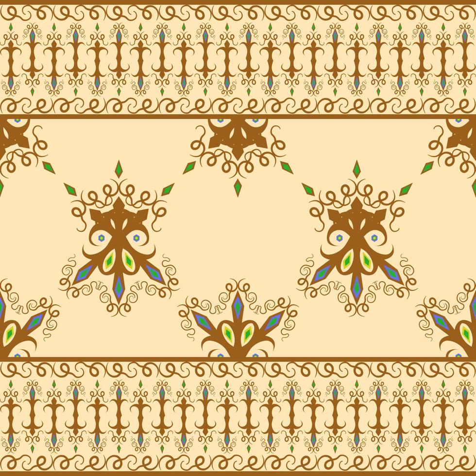 volk etnisch naadloos patroon in aarde toon in vector illustratie ontwerp voor mat, sjaal, tapijt, omhulsel papier, tegel en meer