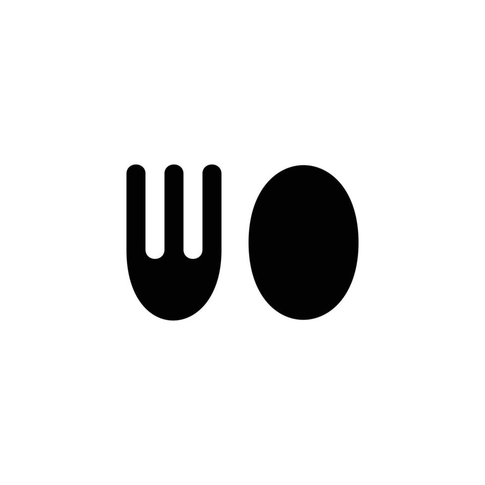 vork lepel vlak icoon logo vector