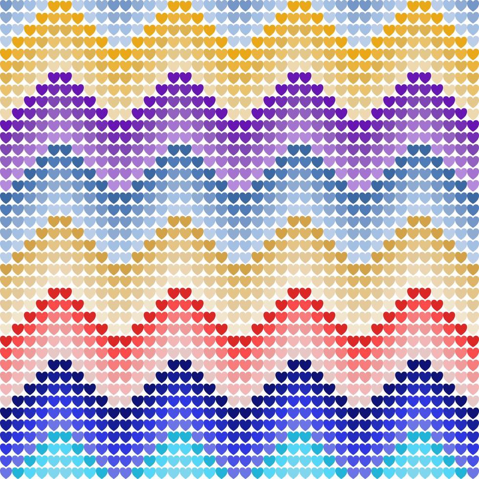 kleurrijk hart naadloos patroon in vector illustratie ontwerp voor breien, behang, backdrop