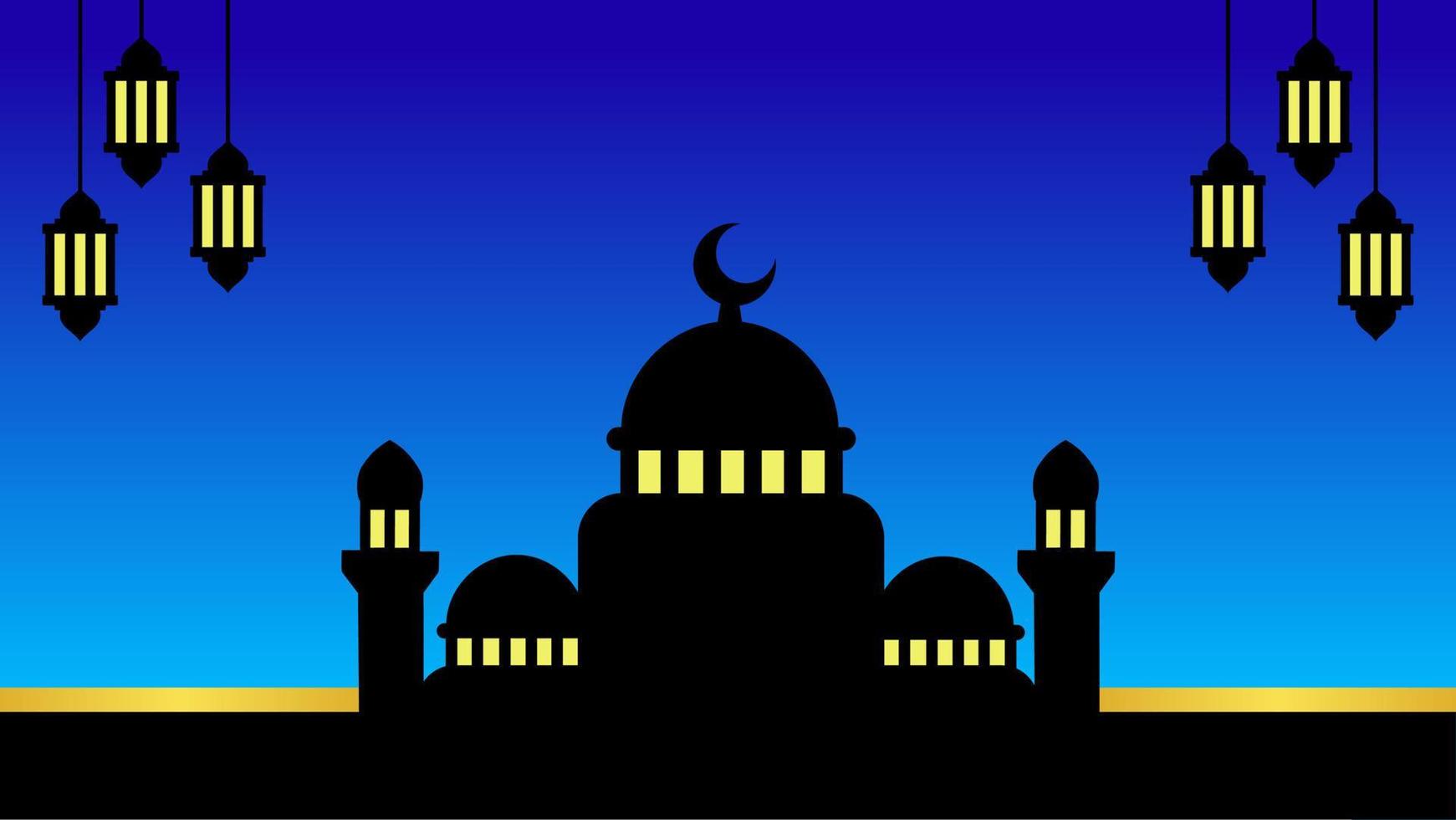 Ramadan achtergrond van moskee en lantaarn voor Islamitisch ontwerp. achtergrond voor desain grafisch Ramadan groet in moslim cultuur en Islam geloof. grafisch hulpbron van Ramadan cultuur vector