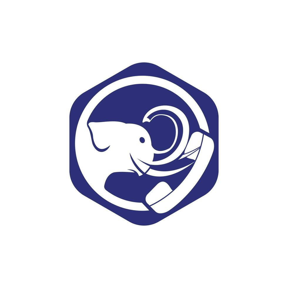 olifant telefoontje vector logo ontwerp sjabloon.