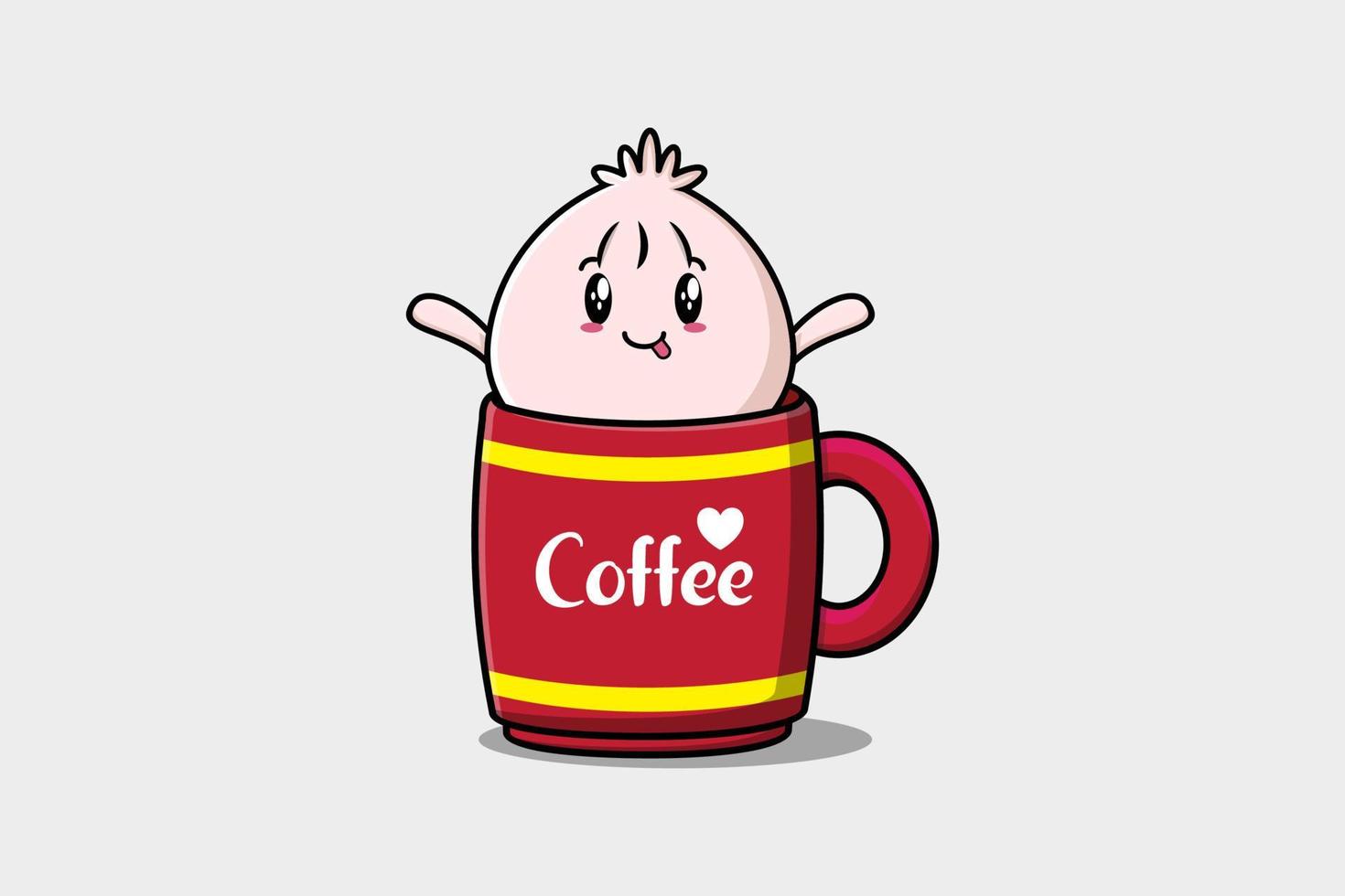 afm som schattig karakter illustratie in koffie kop vector