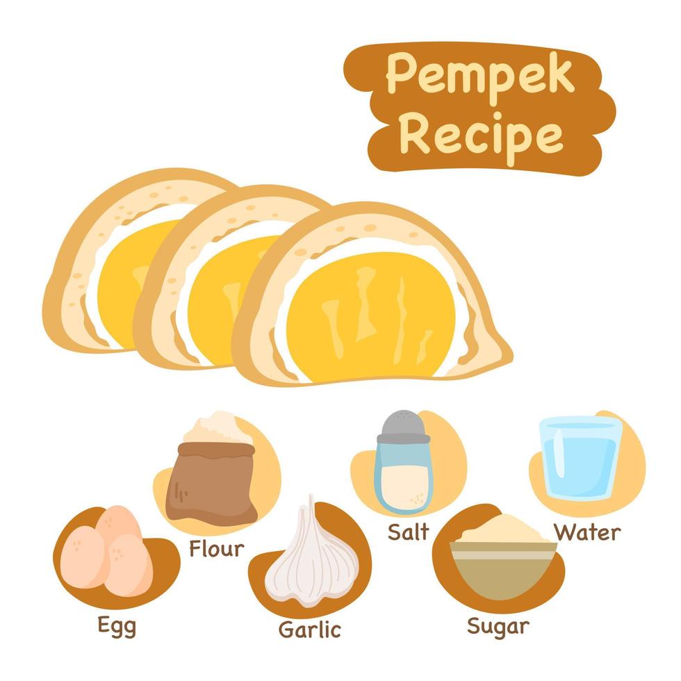 pempek illustratie recept concept vector