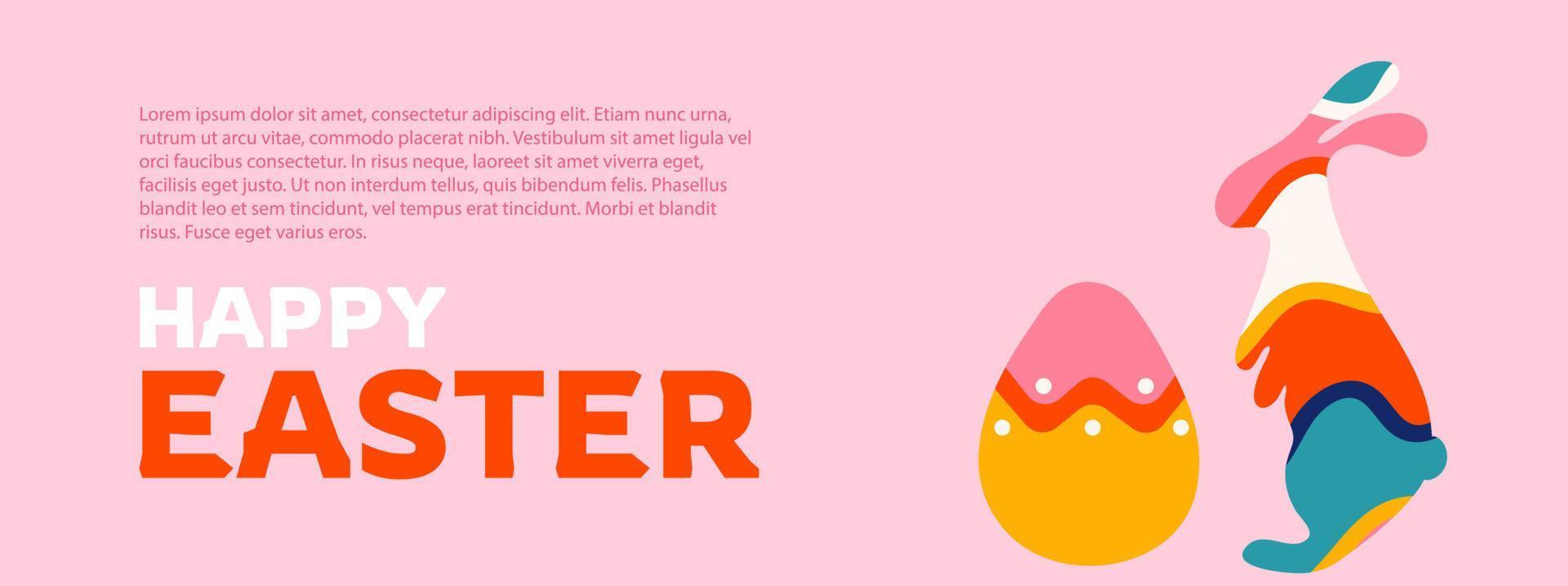 gelukkig Pasen achtergrond met konijn en ei vector illustratie