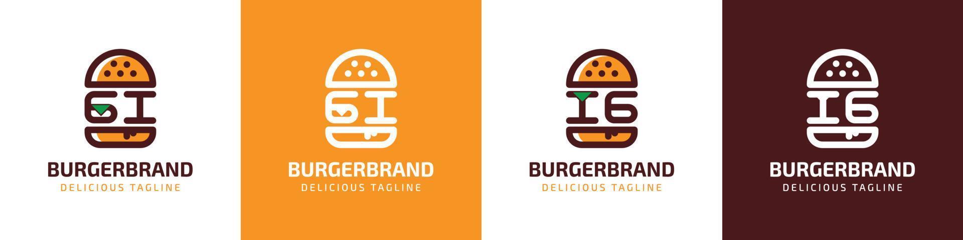 brief gi en ig hamburger logo, geschikt voor ieder bedrijf verwant naar hamburger met gi of ig initialen. vector