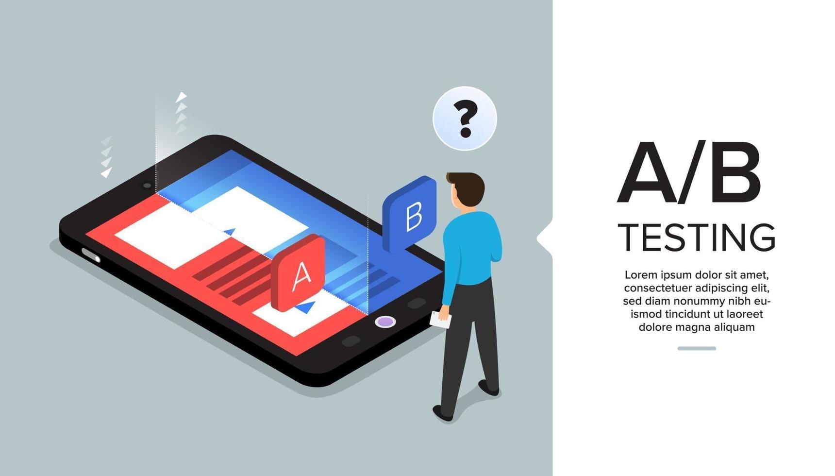 ab-testen op de telefoon vector