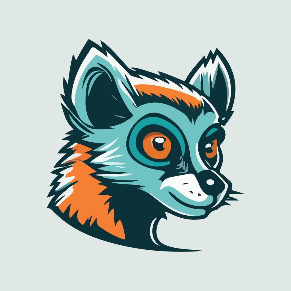 lemur gezicht mascotte vector illustratie