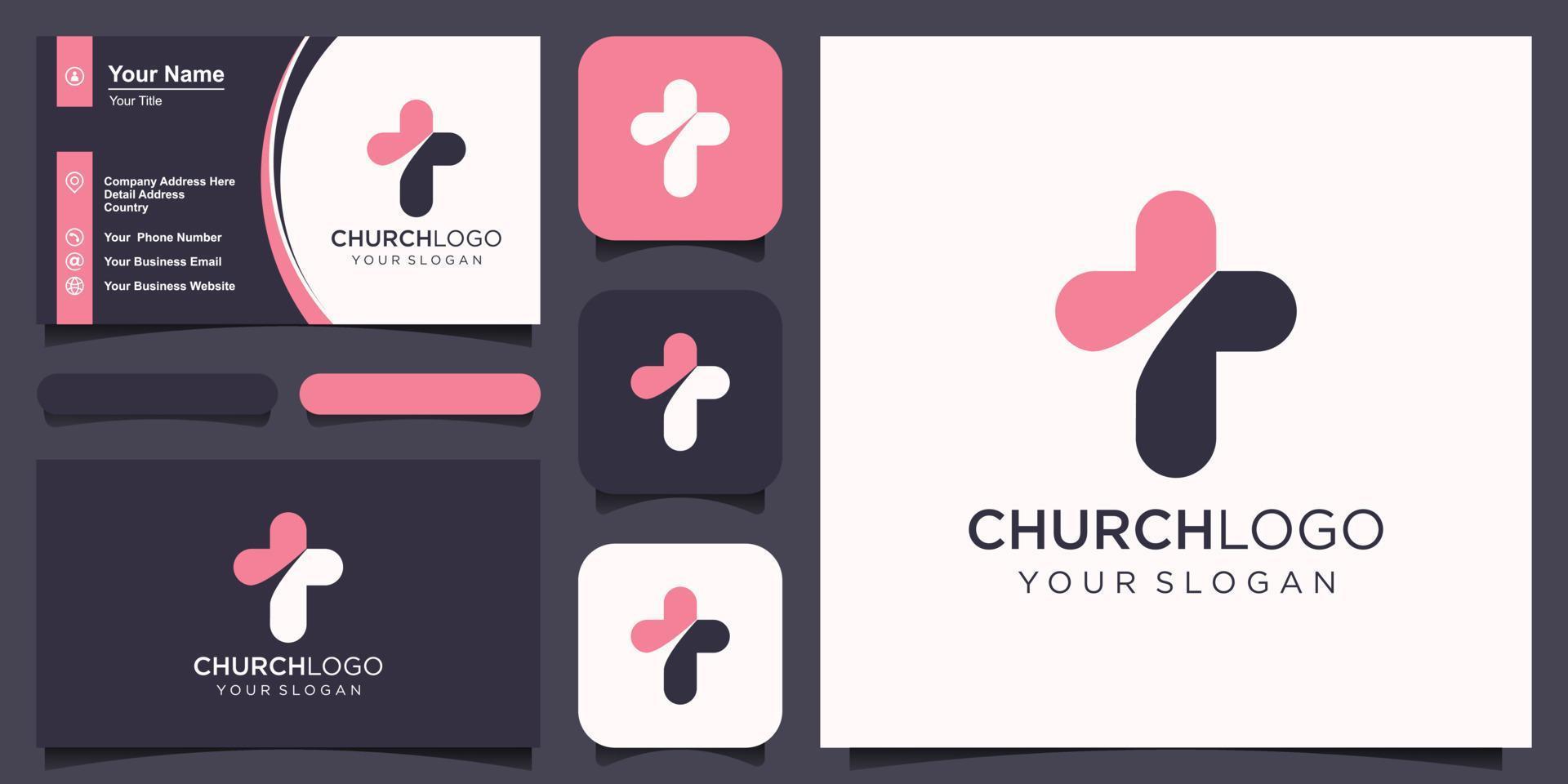 christen kruis logo ontwerp vector sjabloon. baptist kruis symbool vector ontwerp sjabloon.