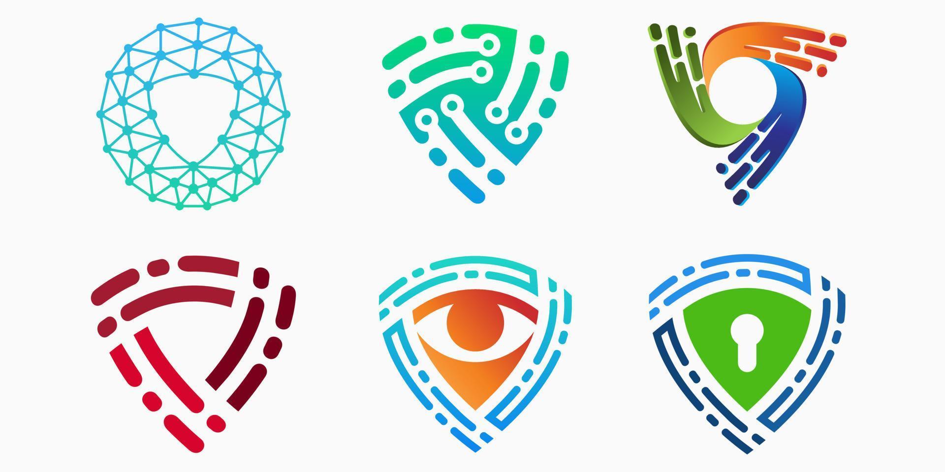 schild logo icoon set. bescherming vector illustratie.