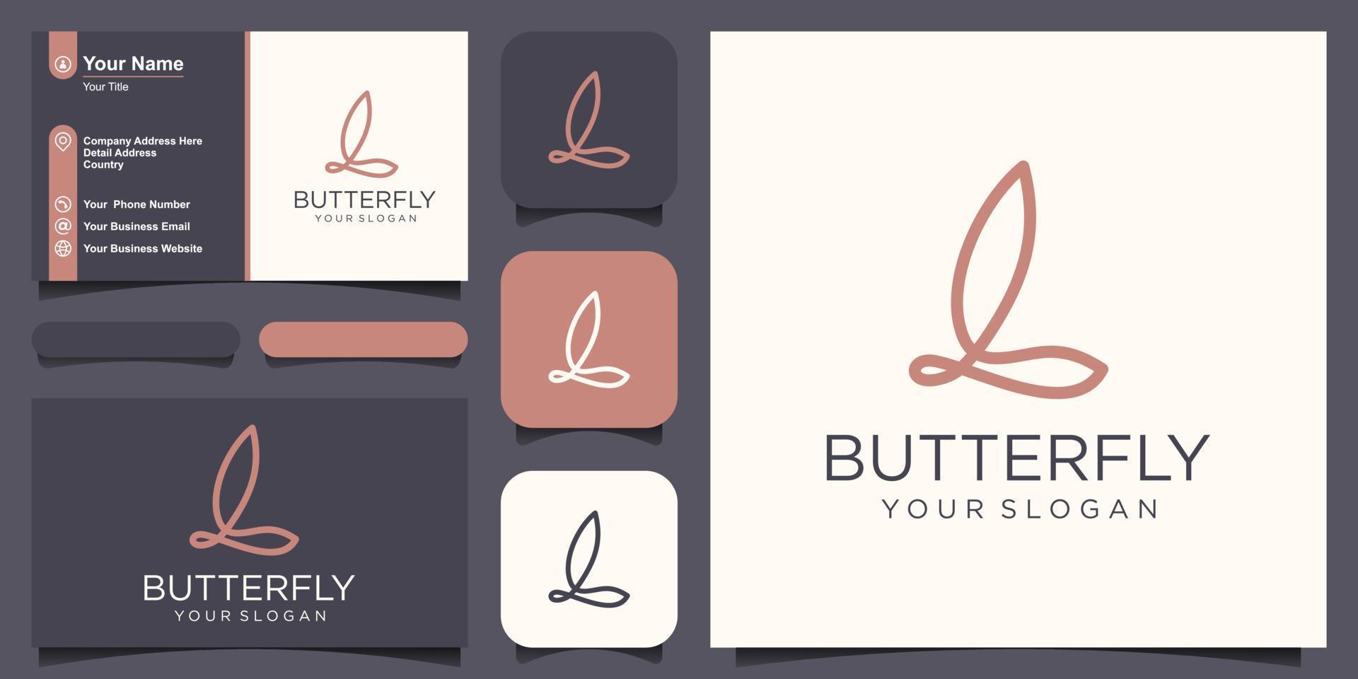 vlinder logo vector lijn schets mono lijn icoon illustratie, elegant en gemakkelijk meetkundig insect