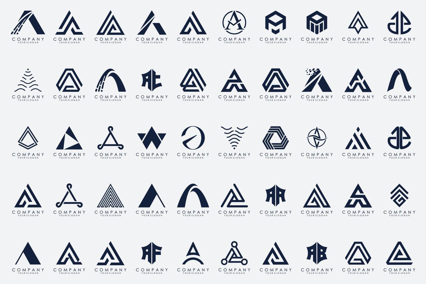 reeks van brief een logo icoon ontwerp sjabloon. vector