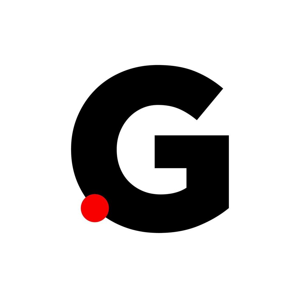 g brief met rood punt bedrijf monogram. g icoon. vector