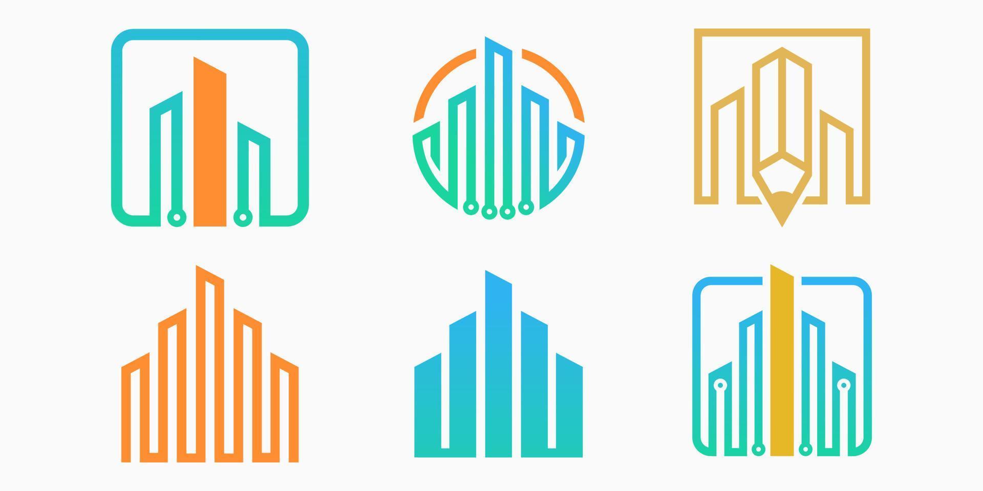 verzameling gebouw logo icoon set. symbool sjabloon ontwerp vector. bouw vector illustratie