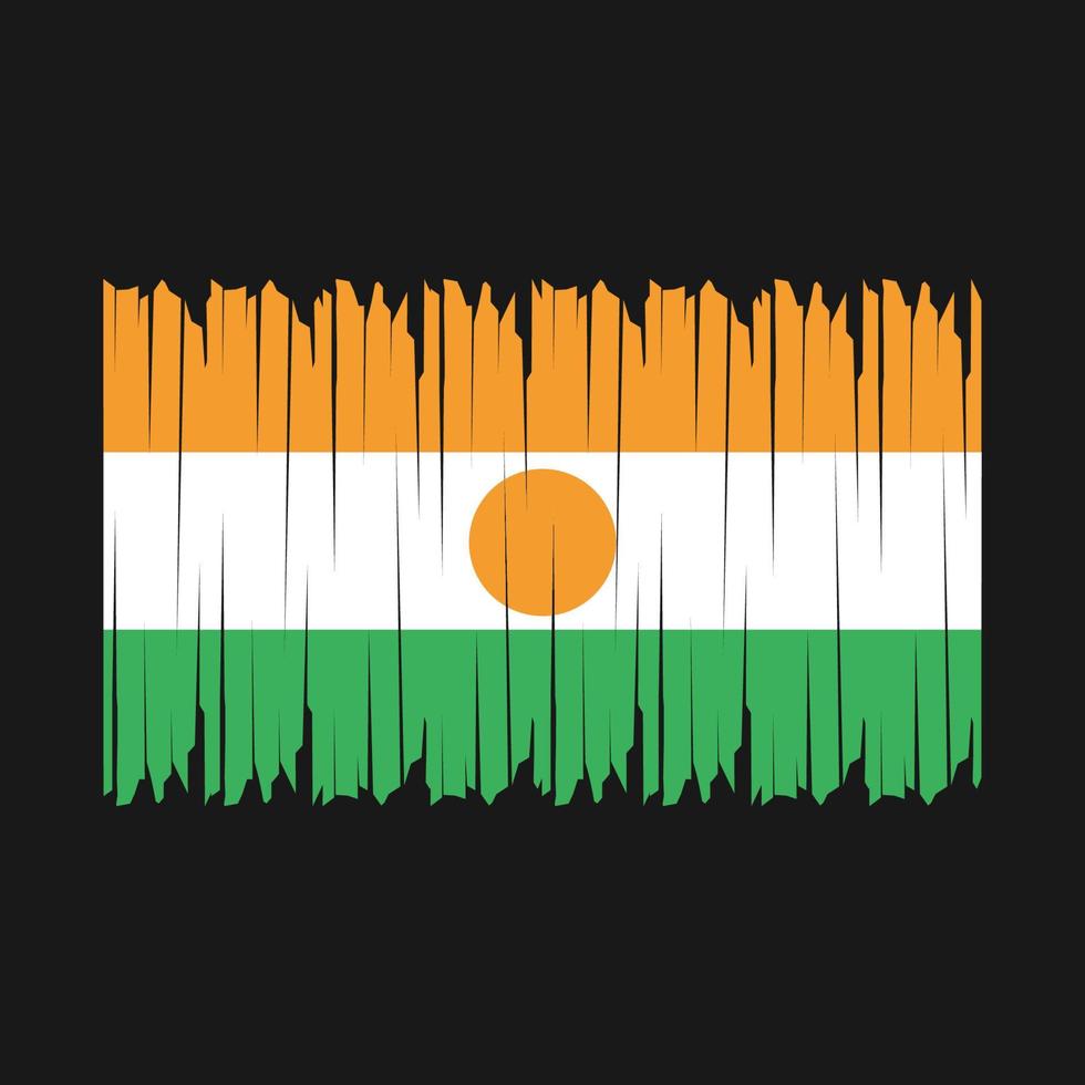 niger vlag borstel vector