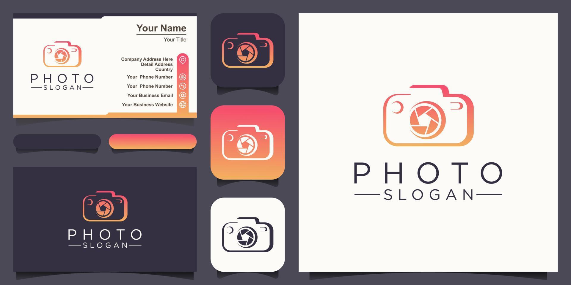 fotografie camera logo, ontwerp vector gemakkelijk elegant modern stijl.