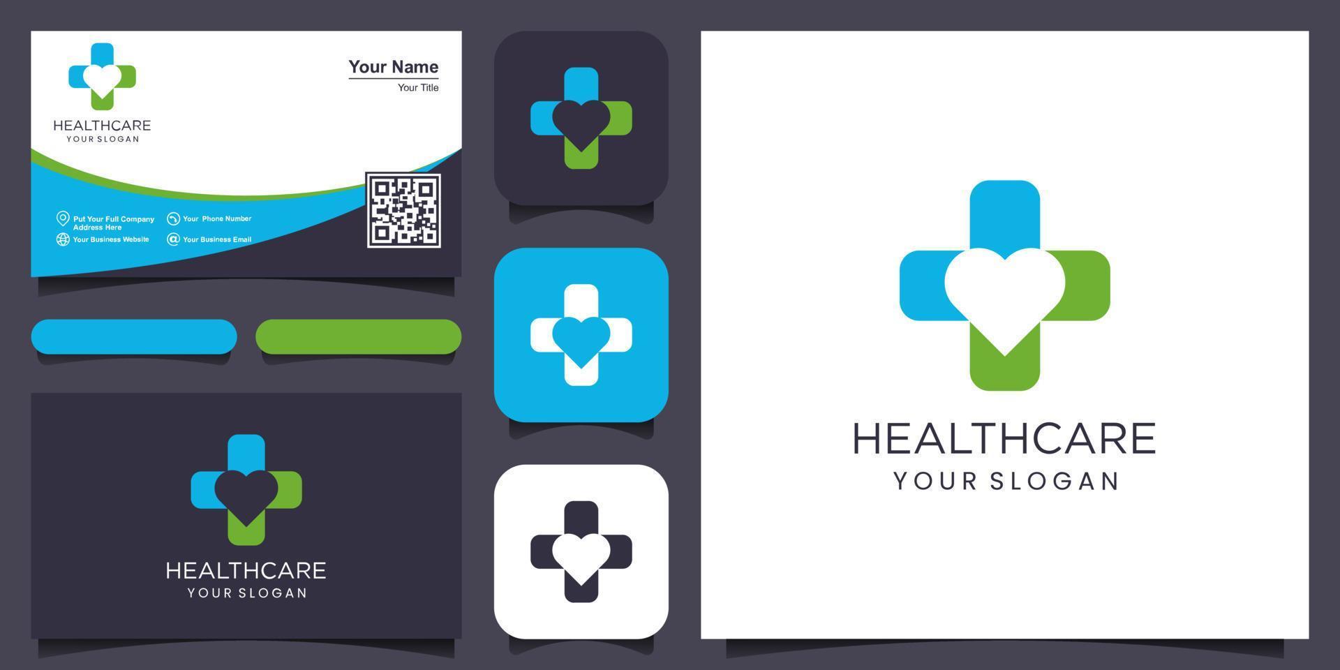 medisch en Gezondheid apotheek logo gecombineerd met liefde vector ontwerp sjabloon
