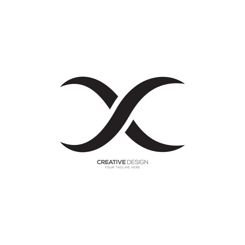 modern brief X oneindigheid vorm modern uniek logo vector