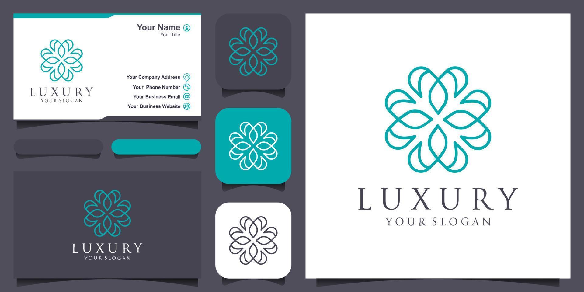 ornament elegant blad logo-ontwerp voor schoonheid, cosmetica, yoga en spa vector