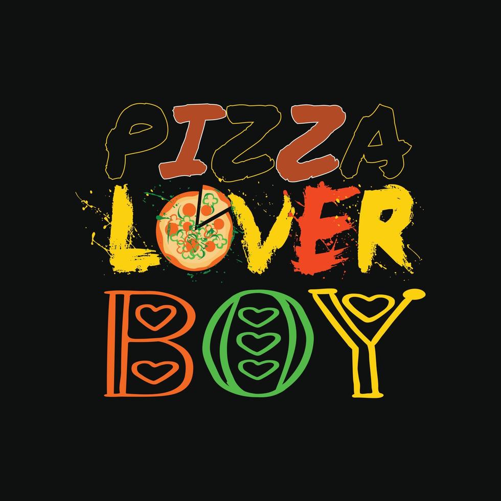 pizza minnaar jongen vector t-shirt ontwerp. pizza t-shirt ontwerp. kan worden gebruikt voor afdrukken mokken, sticker ontwerpen, groet kaarten, affiches, Tassen, en t-shirts