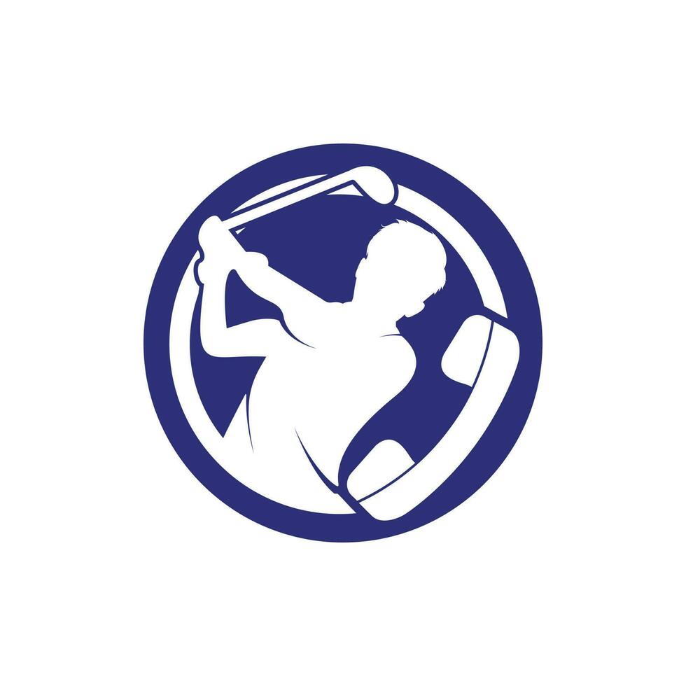telefoontje golf vector logo ontwerp sjabloon.
