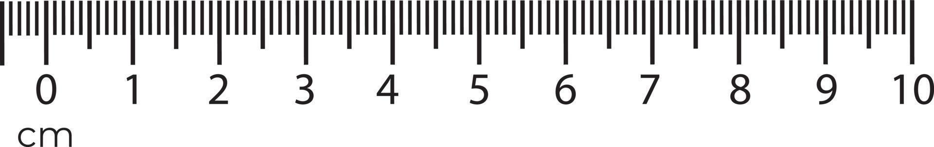 10 centimeter heerser meting gereedschap met getallen schaal. vector cm tabel met millimeter rooster systeem