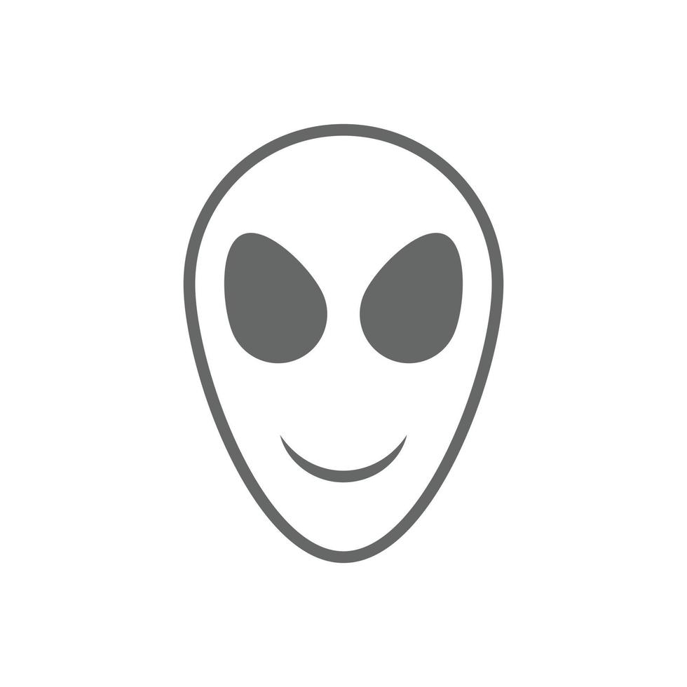eps10 vector buitenaards buitenaards wezen gezicht of hoofd icoon geïsoleerd Aan wit achtergrond