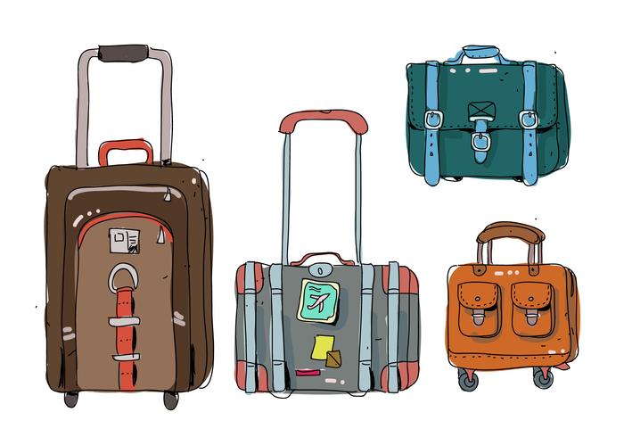 Vintage Retro Bagage Hand getrokken vectorillustratie vector