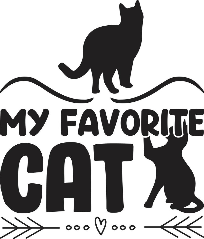 mijn favoriete kat typografie grafisch t-shirt vector