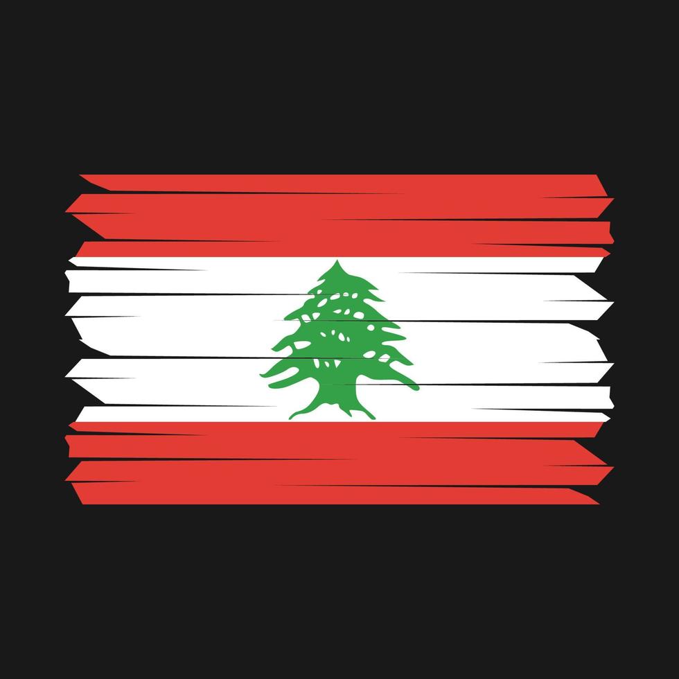 libanon vlag borstel vector