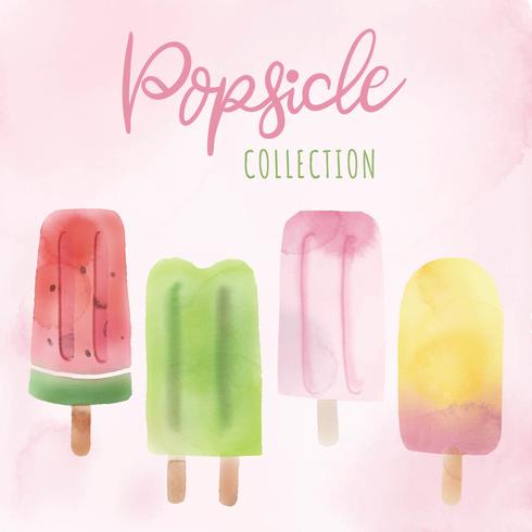 Zomer popsicle aquarel vector collectie