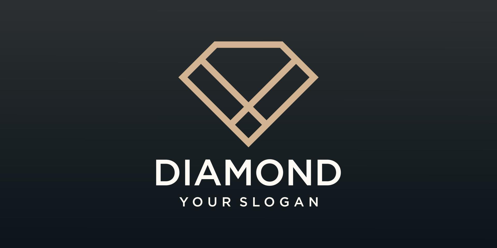 luxe diamant sieraden logo vector ontwerp.