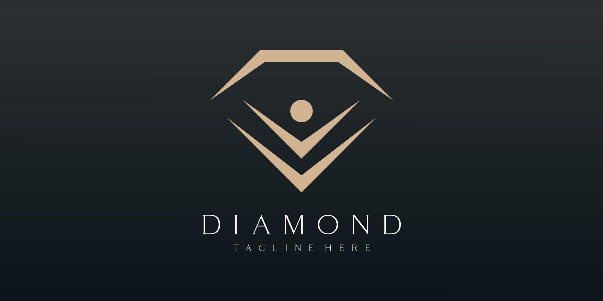 luxe diamant sieraden met mensen logo vector ontwerp.