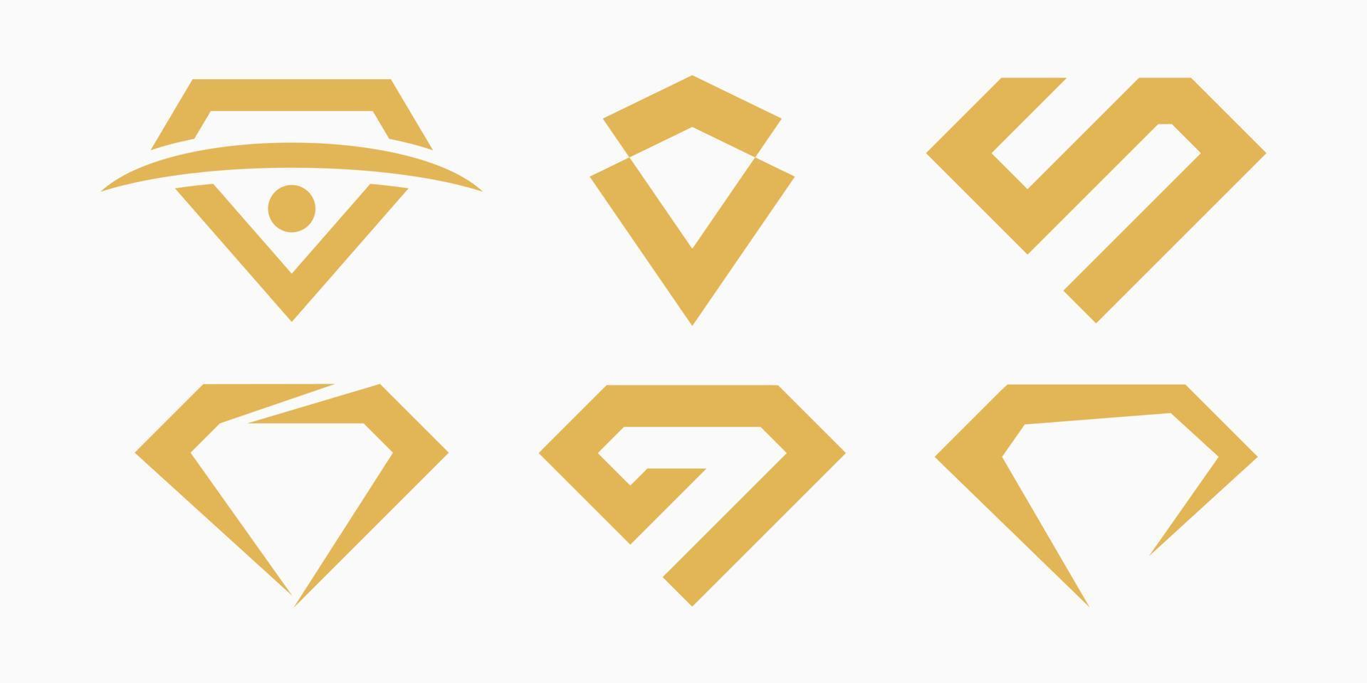 diamant logo icoon set. briljant vector illustratie.