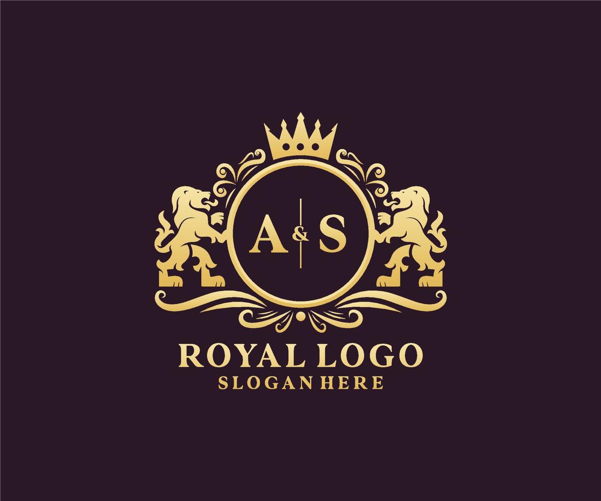 eerste net zo brief leeuw Koninklijk luxe logo sjabloon in vector kunst voor restaurant, royalty, boetiek, cafe, hotel, heraldisch, sieraden, mode en andere vector illustratie.