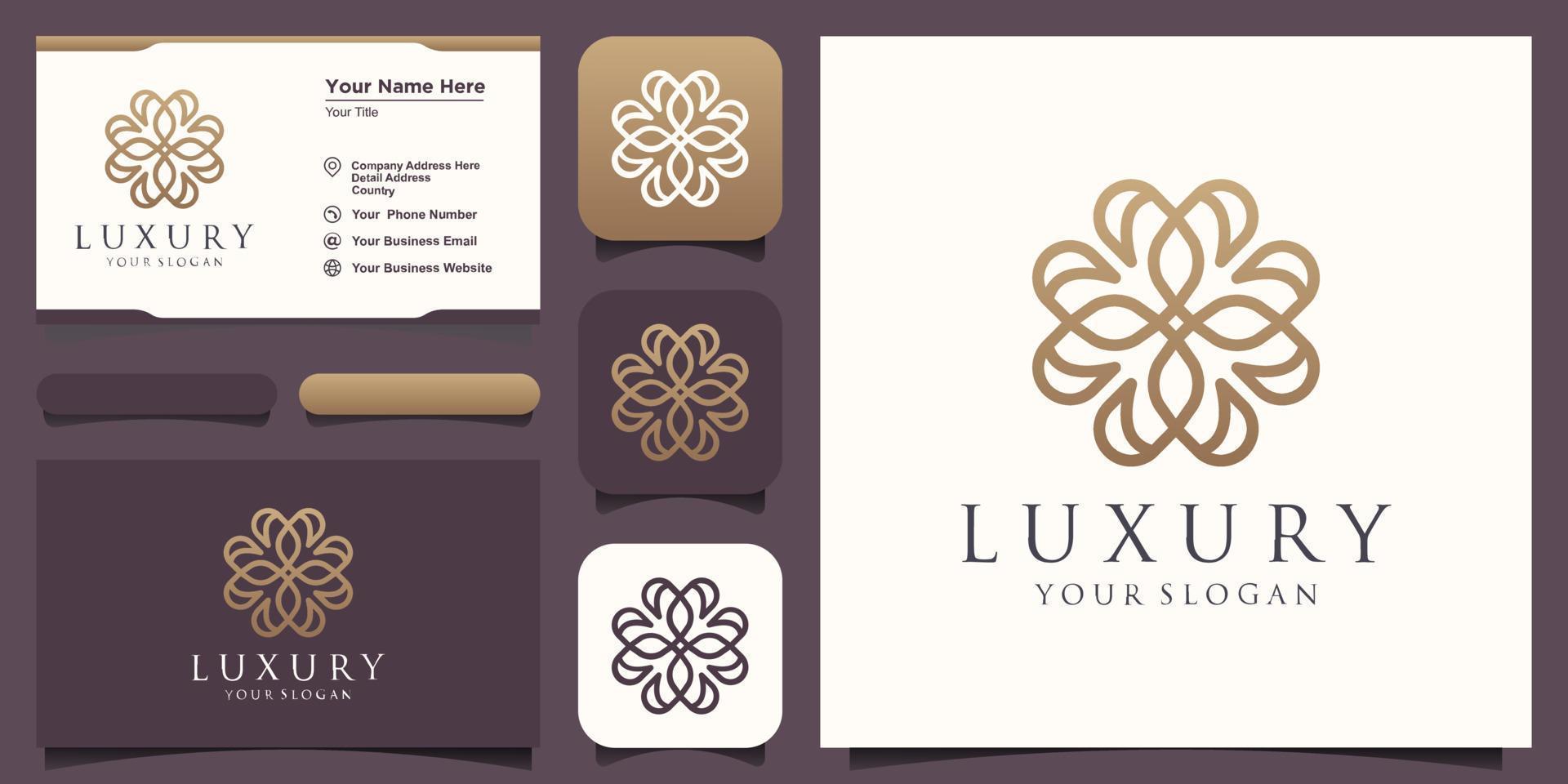 ornament elegant blad logo-ontwerp voor schoonheid, cosmetica, yoga en spa vector